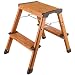 Produktbild Tatkraft Uplift Doppelseitig Tritthocker mit 2 Stufen, Klapptritt, Leichte Alu-Sicherheits-Haushaltsleiter bis 150 kg, Skandinavischer Holz Look