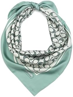 COACH womens Textured Signature C Printed Silk Square