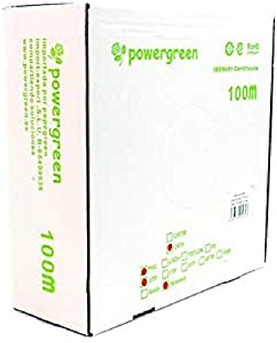 Powergreen CAB-06100-BFL Bobina de Cable Cat 6 Utp 100 Metros Flexible Caja Cover