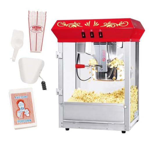 6100 Great Northern Popcorn Red Countertop Foundation Popcorn Popper Machine, 8 Ounce