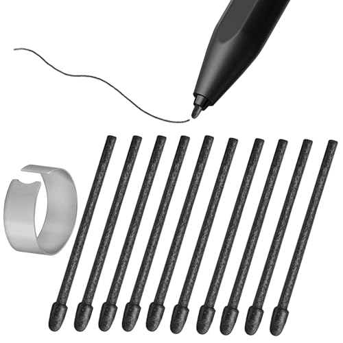 10 szt. wymiennych końcówek filcowych do niezwykłych końcówek 1/2/markera/markera Plus i Boox Pen2 Pro/Boox Pen Plus/Boox Triangle Pen/BOOX Wacom, Boox MAX/Note/Nova/Go/Tab Ultra i Mini, czarne