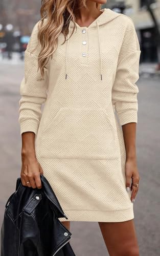 Vestido-Sudadera-Mujer-con-Capucha-y-Bolsillo-Ropa-Casual-de-Manga-Larga-en-Tejido-de-Panal-para-Otono-InviernoS-XL Vestido-Sudadera-Mujer-con-Capucha-y-Bolsillo-Ropa-Casual-de-Manga-Larga-en-Tejido-de-Panal-para-Otono-InviernoS-XL