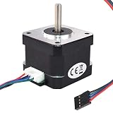 MybotOnline Nema 17 Pancake Stepper Motor 45.33oz-in 34mm 1.2A Bipolar 1.8 Degree 4-Lead for 3D Printer XYZ Axis CNC Extruder