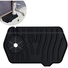 Silicone Sink Splash Guard Kitchen Splash Guard for Sink Splash Prevention Faucet Mat for Kitchen Sink Faucet Guard, Draining Mat Faucet Mat for Kitchen Sink Faucet Splash GuardBlack
