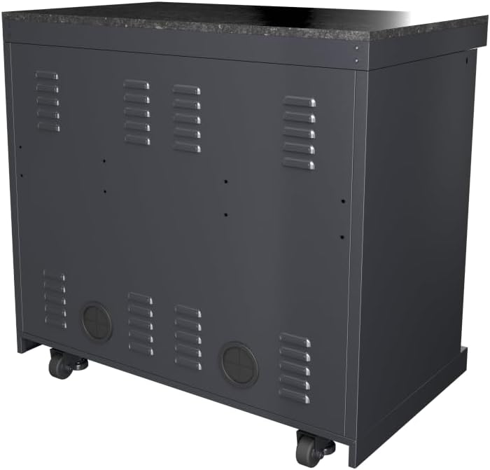 Double Door Outdoor Refrigerator Cabinet with 68L Capacity and Granite Countertop for Outdoor Kitchen Islands