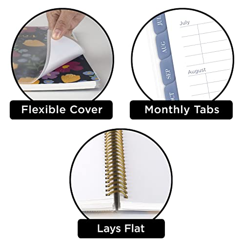 Mead 2023-2024 Academic Planner, Weekly & Monthly, 8-1/2" X 11", Large, Monthly Tabs, Pocket, Flexible Cover, Customizable, Caprice, Purple Floral (1319B-901A) #TOP4