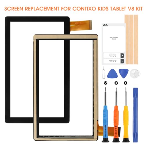 Touch Screen for Contixo Kids Tablet V8 7inch Screen Replacement for Contixo Kids Tab V8 Touchscreen Digitizer Front Glass Panel with Repair Tools (Not LCD Display)