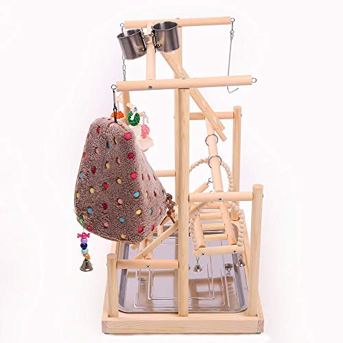 image for QBLEEV Bird Playground Perch, Parrot Training Stand,Play Gym Tabletop 