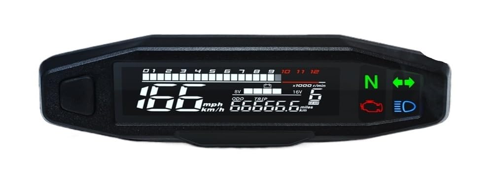 Compteur de Vitesse Digital Moto Compteur De Vitesse Universel pour Moto, Tachymètre, Double Compteur De Vitesse, Odomètre, Tableau De Bord