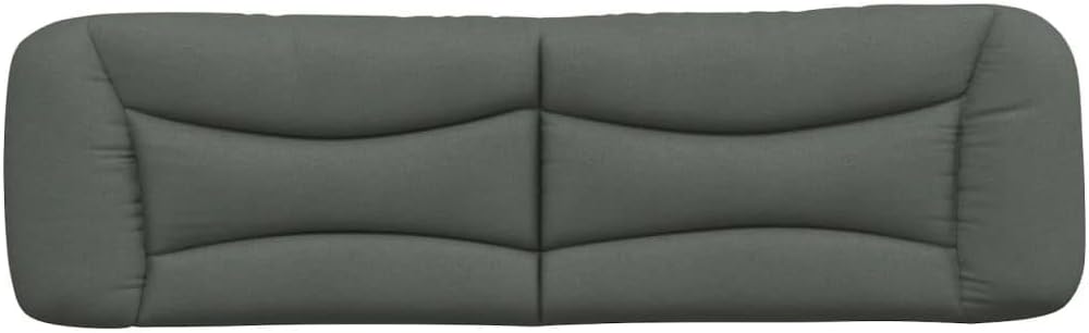vidaXL Hanging Upholstered Headboard Cushion in Dark Gray - Breathable Fabric, Back Support Pillow for Reading, and Watch TV in Bed - 72" Width