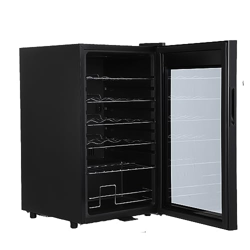 GAOMON 24 Bottles Wine Cooler Refrigerator, Mini Freestanding Compact Wine Fridge with Digital Control & Removable Shelves, Ideal for Red, White, Champagne