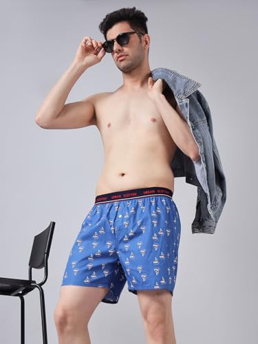 Image of Urban Scottish Ultra-Comfortable Men's Boxer Pants (Pack of 4), 100% Cotton with Stylish Print, Soft & Stretchy Elastic Waist Band, Dynamic Movement & Hardwearing Stitching,Breathable Gentle Snug Fit