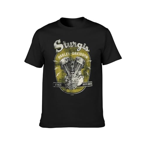 Not easily deformed MINGYU VINIBABY Sturgis Harley-Davidso T-Shirt Mens Unisex Tee Black L