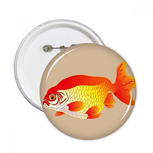 Badge peinture japonaise poisson rond XL, idée cadeau originale