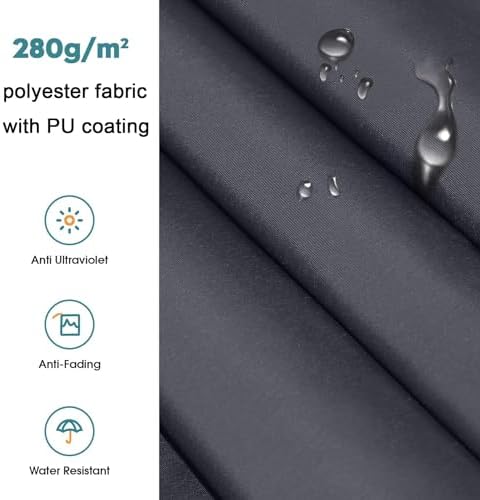 Retractable Garden Canopy 4X UV Protection Waterproof Replacement Fabric for Gazebo Sunshade for Patio and Balcony (Size: 5x2m Color: Gray)
