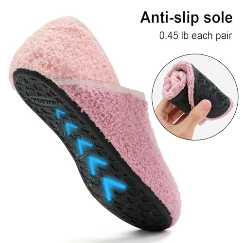 Image of ANLUKE Slipper for Women Men Slipper Socks Fuzzy House Shoes Rubber Sole Slip On Soft-Lightweight Non Slip Indoor /Outdoor