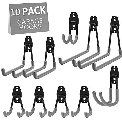 Reehi Garagenhaken, Stahl, robust, für die Aufbewahrung von Elektrowerkzeugen, Leitern, Großteilen (10 Stück) Cover