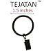 1.5-inch Metal Curtain Rings with Clips and Eyelets (20, Black)