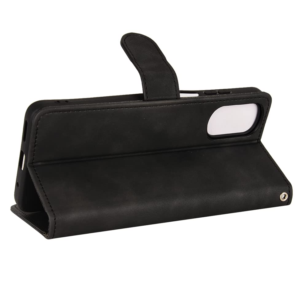 AMWEI Leather Folio Cover per Motorola Moto E32, Custodia in