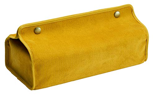 Quarter Report Tissue Case, Hanging, Rib, Mustard, Approx. W 9.8 x H 2.0-2.4 x D 4.7 inches (25 x 5-6.2 x 12 cm), Laminated Back, Made in Japan