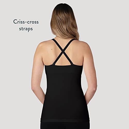 Bravado! Basics Women's Seamless Maternity Nursing Tank Top Cami For Breastfeeding With Adjustable Straps, Black, Small #TOP1