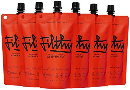 Filthy Bloody Mary Mix, All-Natural, 8 Oz Pouch, 6 Pack