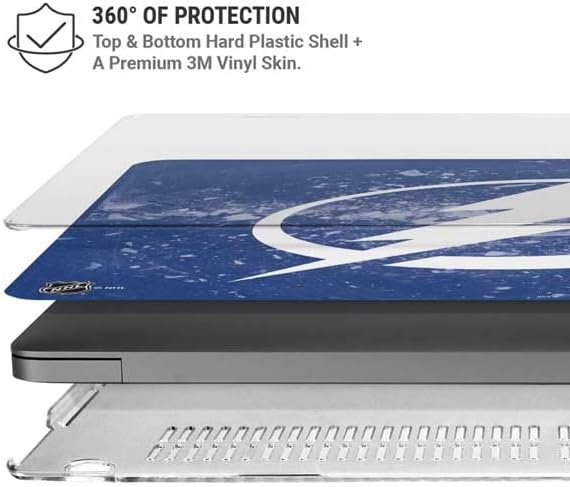 Skinit Case + Skin Compatible with MacBook Pro 16in (2021) - Officially Licensed NHL Tampa Bay Lightning Frozen Design