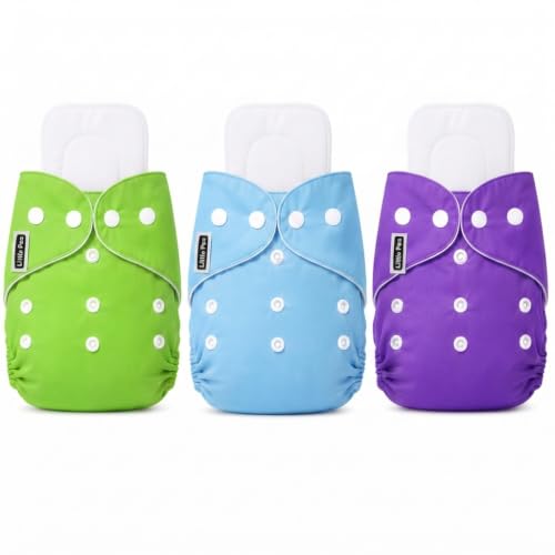 Image of Little Pea Reusable Cloth Diapers + Insert Pad | Adjustable, Washable,Freesize (Newborn to 2 Years) | Pack of 3