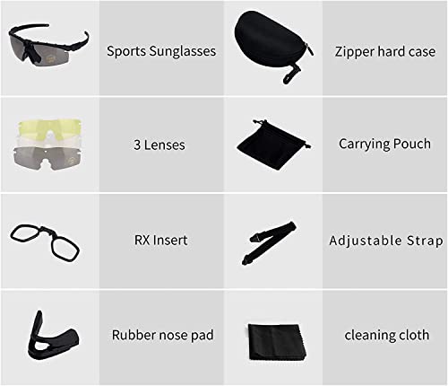 Focuhunter Tactical Glasses, Shooting Safety Glasses, Anti Fog Uv400 Protection Sunglasses With 3 Interchangeable Lens #TOP5