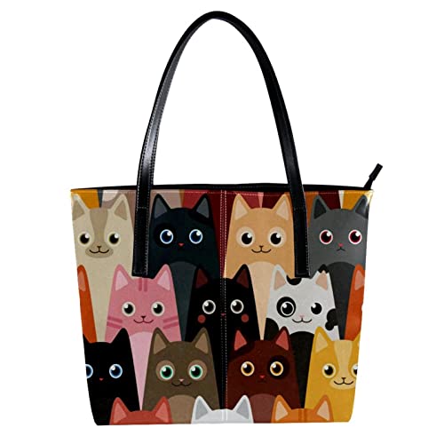 Sac satchel femme animaux dessin animé grand format cabas chic imprimé