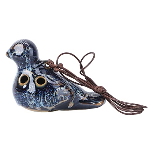 Happyyami 6 Hole Ocarina Flute in Bird Shape Ceramic Music Instrument for Levels Music Lovers Random Color