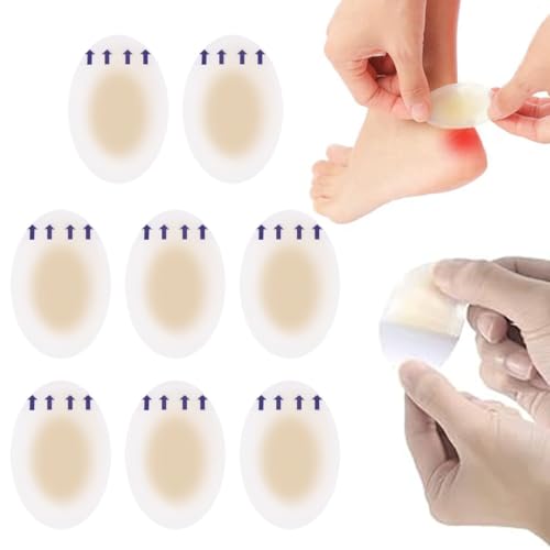 Apósitos Ampollas, 8Pcs Oval Apósitos Para Ampollas, Gel Cuidado de Pies, Parches de Prevención de Ampollas, Parches de Ampollas, Prevención De Ampollas En Pies, Dedos y Talones