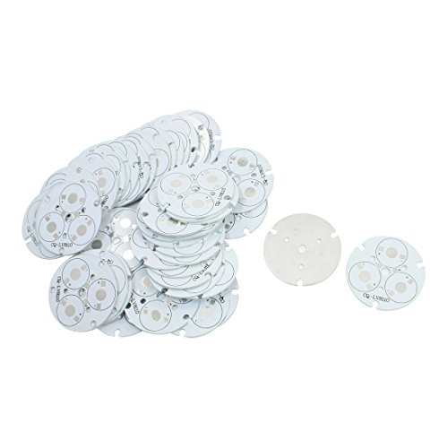 Aexit Placa de circuito PCB de placa base de aluminio 50pcs 4.5 cm para 3 x 1W / 3W Bombilla LED de alta (model: V8966VIX-2100WA) potencia en serie