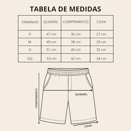 Shorts Masculino Básico Liso Estilo Mauricinho (BR, Alfa, GG, Regular, Regular, Padrão, Preto)