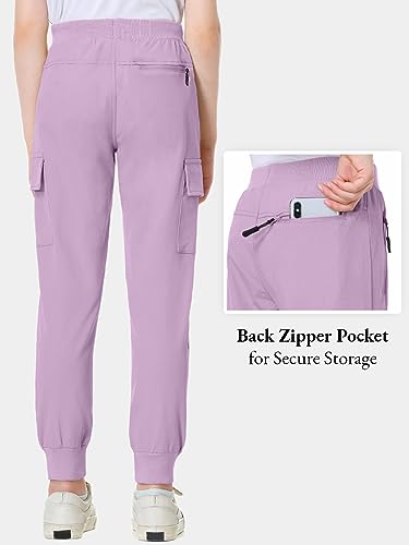 Image of EXARUS Girls Hiking Cargo Pants Joggers Teen Quick Dry Lightweight Slim Fit
