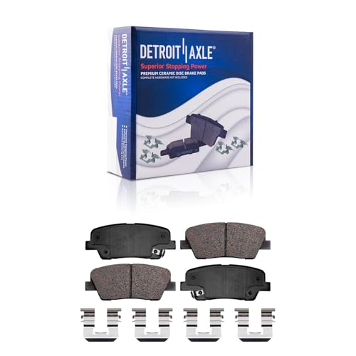 Image of Detroit Axle - Brake Kit for 2014 2015 Kia Sorento, Drilled and Slotted Disc Brake Rotors Ceramic Brake Pads Replacement: 12.60 inch inch Front 11.89 inch inch Rear Rotor