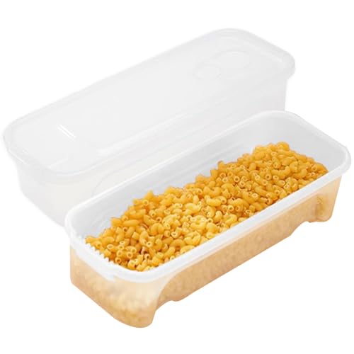 Olla de espaguetis para microondas – 2 piezas apilable para pasta con agujeros de drenaje, caja de almacenamiento de alimentos para microondas | Recipiente de cocina de fideos rápidos | Para el hogar