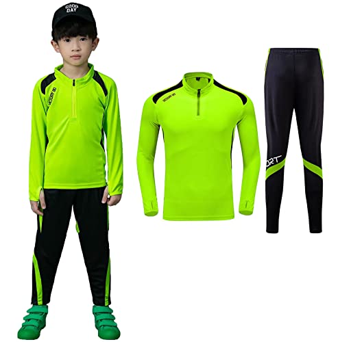 Boy's Tracksuit Long Sleeve Color Block Casual Sweatsuit + Pants Set Adult Kids Boys Jogging Uniform Jersey Suit