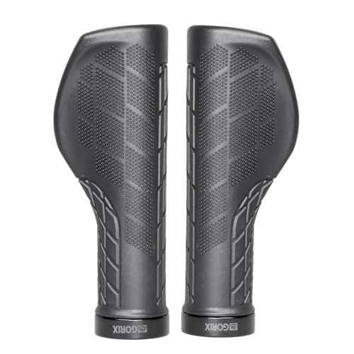 GORIX Bike Ergo Grips Bar End Handlebar [135mm 100mm] (GXQ Wing) (Long:135mmLong:135mm)