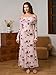 KUTUMAI Women Off Shoulder Bodycon Maxi Dress Long Sleeve Mesh Ruched Party Formal Wedding Guest Dresses Rose XS