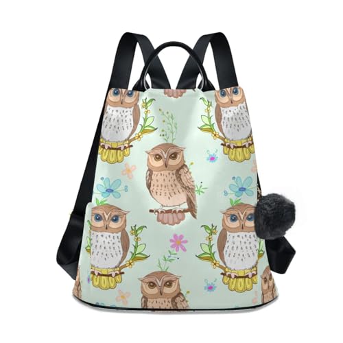 Sac à dos antivol pour femme fini les vols dans le métro motif chouettes fleurs