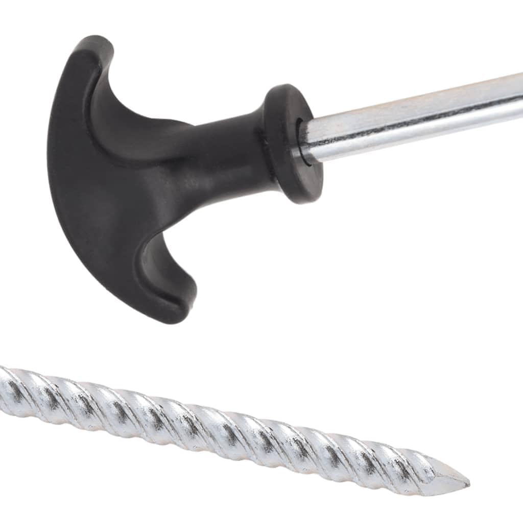 Picchetti per tenda, 12 pezzi, in acciaio zincato, lunghezza 17 cm, diametro 7 mm, robusti per accessori per tenda, telone da terra, tiranti, protezione da vento e pioggia per campeggio ed