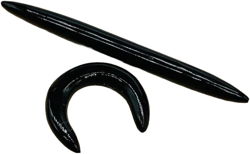 Uni Craft Natural Black Obsidian Crystal Handmade Naga Body Piercing Jewelry, Tribal Septum Tusk Straight Spike & Pincher Gauges, 12g (2mm) to 1/2 inch (12mm), Customized Size Available