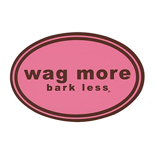CloudStar Wag More Bark Less Car/Office/Refrigerator Magnet - Pink Background with Brown Type