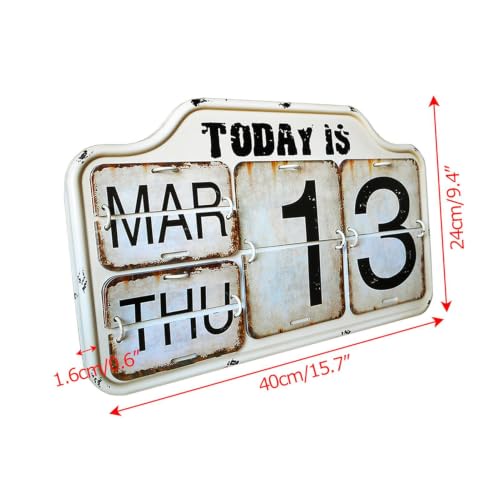 Objet déco rétro fer calendrier perpétuel chic pour comptoir - 7