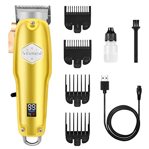 Brightup Hair Clippers, Professional Hair Trimmer for Men, Cordless Hair Cutting Groomer, Electric Shaver for Barbers, Kids & Stylists, USB Rechargeable & LED Display