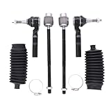 MOTOKU 6pc Front Suspension Tie Rod End Kit for Chevrolet Malibu 2004-2012 for Pontiac G6 2005-2010 for Saturn Aura 2007-2009, Inner and Outer Tie Rods End with Boots
