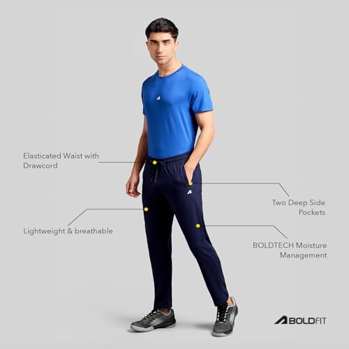 Image of Boldfit Track Pants for man Breathable Gym Pants for Men Workout Adjustable Waist Track Pant for Men mid Rise Sports Trackpant for Mens Workout, Running & Walking