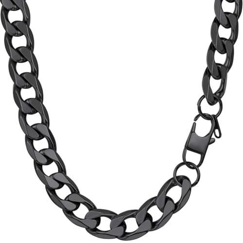 PROSTEEL Mens Necklace Black Necklaces For Men Him Collar Rapper Jewelry Mens Stainless Steel Chunky Chain Cool Men Necklace