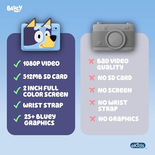Image of Bluey Kids Camera with SD Card, Digital Camera with Video Recording